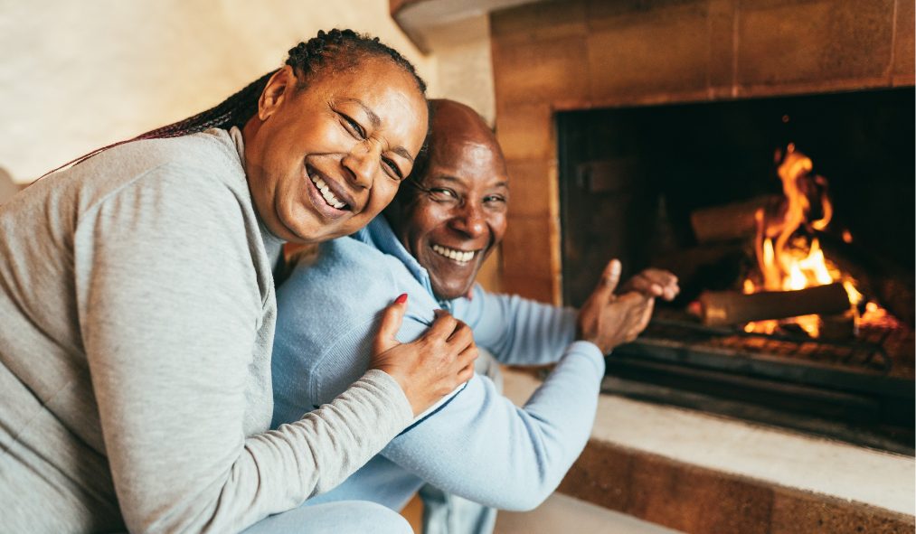 mature african american couple fire