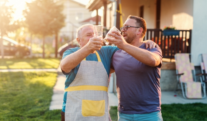 event image father son cheers
