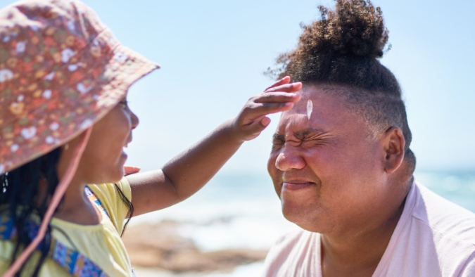 event image summer sunscreen on face