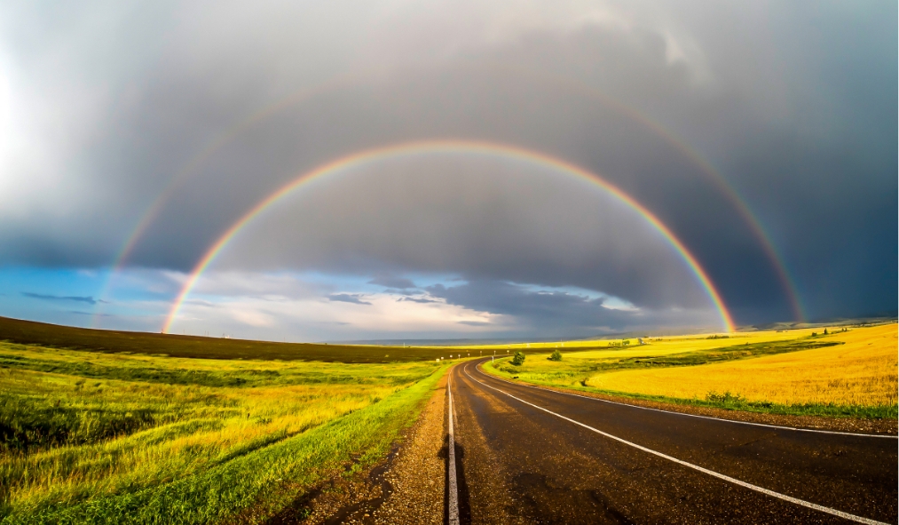 british columbia spring rainbow