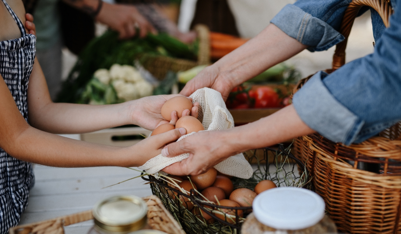 outdoors at local farmers market