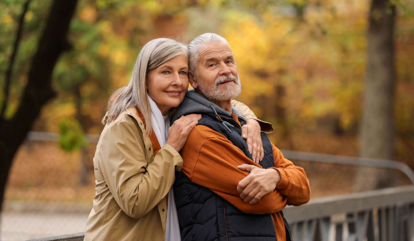 senior couple in autumn park