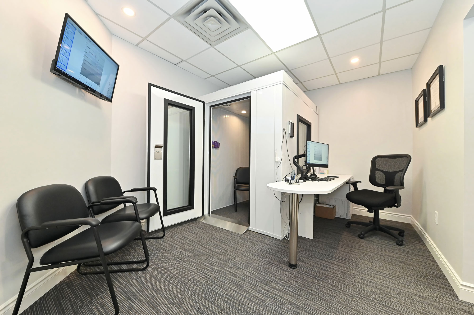 hearing test sound booth in office